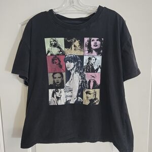 Taylor Swift The Eras Tour Graphic TTaylor Swift Black Tee with Colorful Graphic